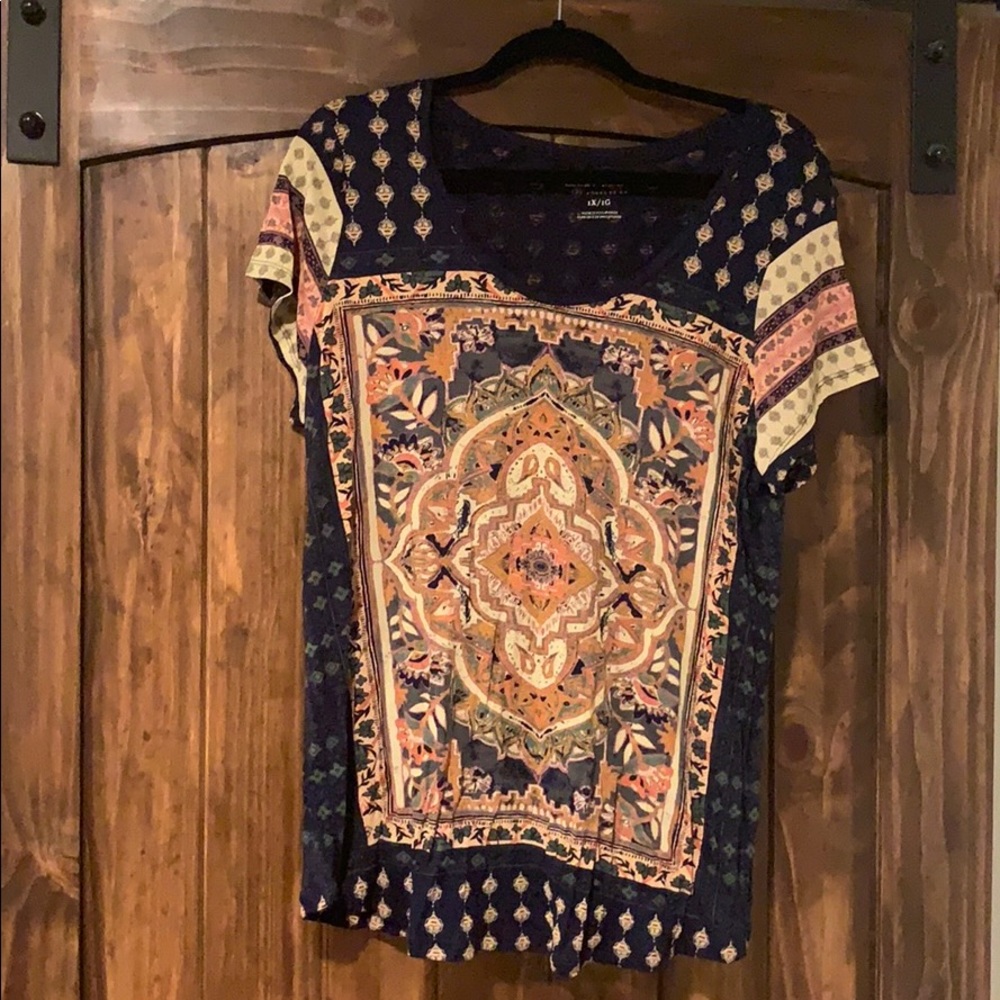 Lucky Brand Burnout Shirt 1X